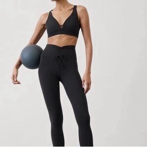 Athleta Black High Waist Tie Leggings